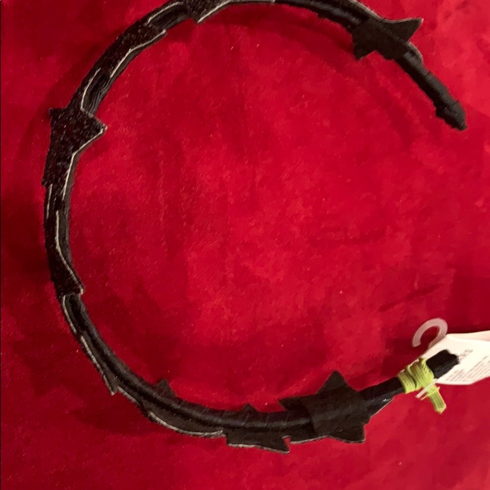 Black glitter star little girl head band